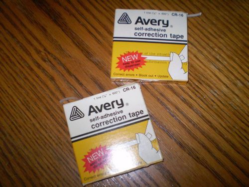 2-Avery Self Adhesive Correction Tape CR-16  Lines Cover Up Tape Vintage