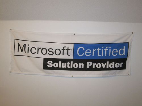 Microsoft Certified Solutions Provider Banner Flag Office Display Original Rare