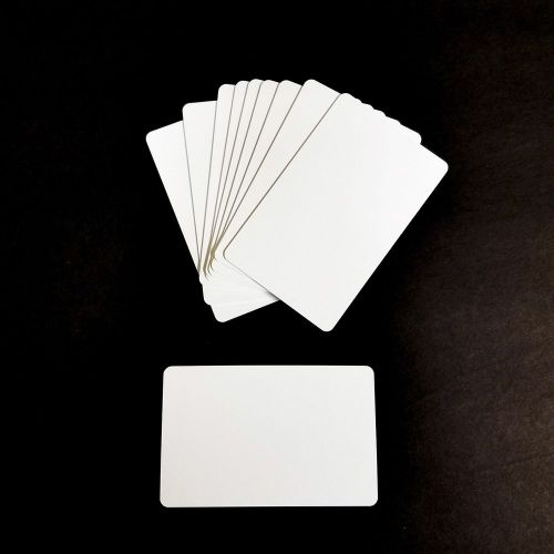 10 Count Blank PVC Plastic Photo ID White Polish Credit Card 30Mil Image Grade
