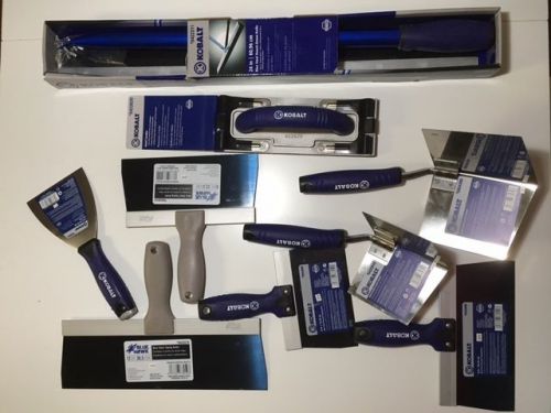 *new lot* kobalt &amp; blue hawk drywool tools - 9 pieces - trowel, sander, knife for sale