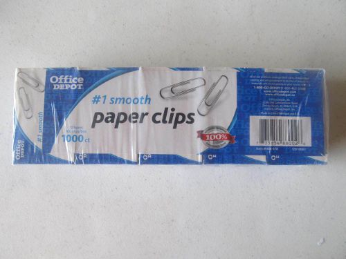 OFFICE DEPOT PAPER CLIPS - 10 BOXES OF 100 #1 CLIPS IN PLASTIC WRAP
