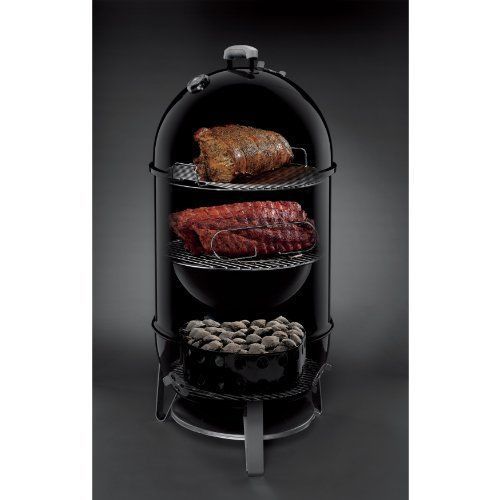 18&#034; smokey mountain cooker black charcoal smoker grill bbq outdoor patio yard for sale
