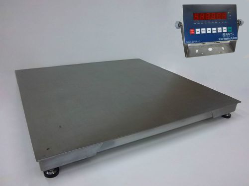 SWS-7620-SS-LED, 5000 x 1 lb, All Stainless-Washdown 4&#039; x 4&#039; Floor Scale