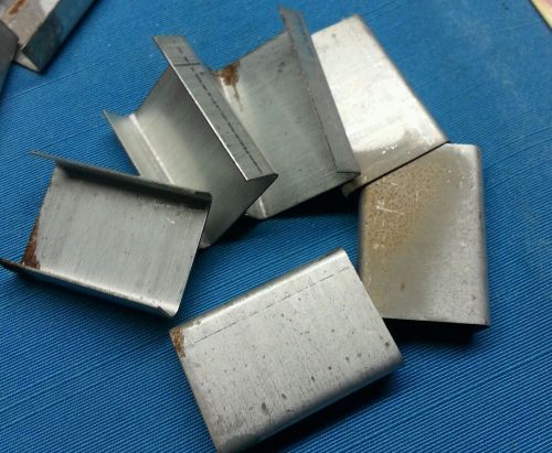 Lot of 300 -  3/4&#034; wide x 1 1/4&#034; galvanized steel banding open seal clips for sale