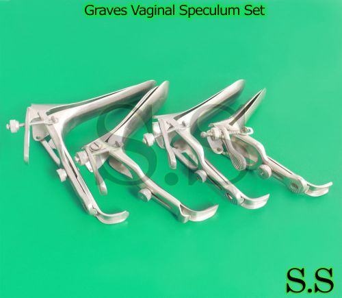 Graves Vaginal Speculum Small Medium Large Open Side OB/GYN Gynecology