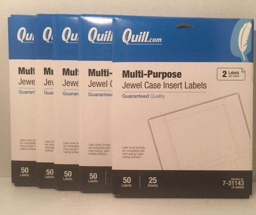 Quill.com CD/Dvd Label/Jewel Case Insert Labels, 50 Labels Per Pack (total 250)