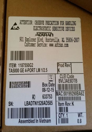 1187550g2, rev-k, bvl3ae8dtb, ta5k ge 4-port lm 1/2.5, ge 4-pt, lm, 1/2.5, new for sale