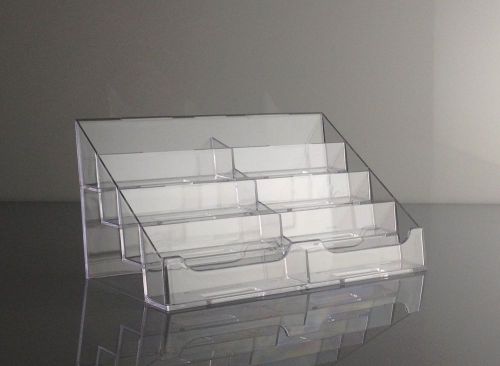 T&#039;z Tagz Brand Clear Acrylic 8 Pocket Countertop Business Card Holder