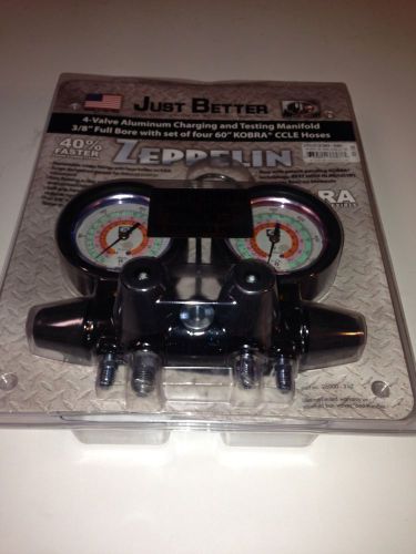 New jb 25233 b 4valve zeppelin manifold gauge w/60&#034; hoses limited edition for sale