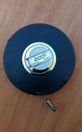 Vintage LUFKIN 100 FT 3/8&#034;  STEEL ENGINEERS TAPE HW226