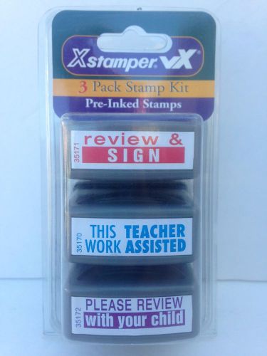 XSTAMPER VX 3 PACK ADUCATION TEACHER STAMPER STAMP  KIT