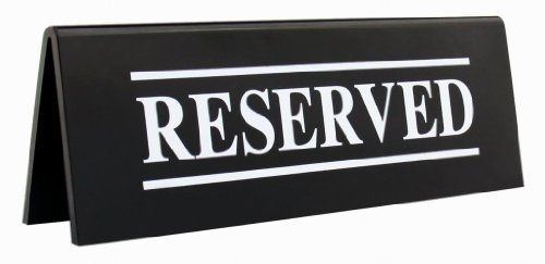 New star foodservice 27044 acrylic table tent sign &#034;reserved&#034;, 6-inch by for sale