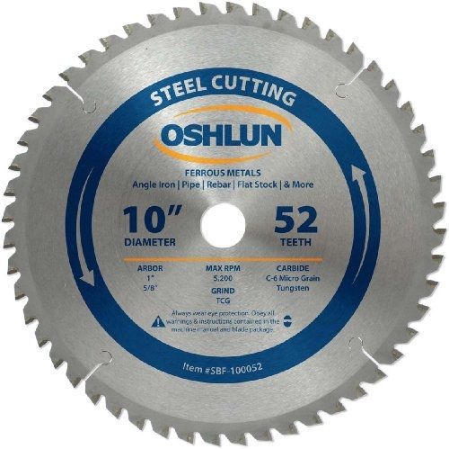 Oshlun SBF-100052 10-Inch 52 Tooth TCG Saw Blade with 1-Inch Arbor (5/8-Inch