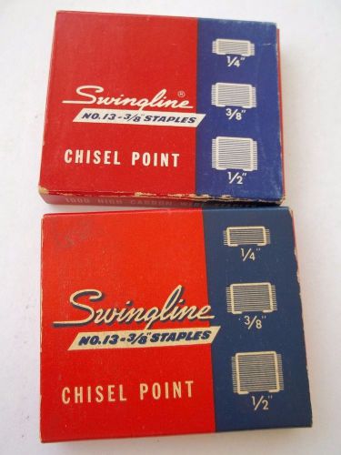Vintage Swingline NO.13  3/8 &#034; Heavy duty staples 2 boxes