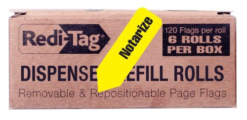 Redi-Tag Notarize Printed Arrow Flags 6 Roll Refill 120 Flags per Roll 1-7/8 ...