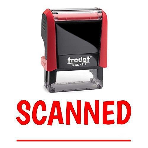 Pacific Stamp and Sign SCANNED Office Self-Inking Office Rubber Stamp (Red) - M
