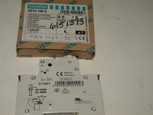 Siemens Circuit Breaker 5SY4106-5 5SY41 MCB 5SY41MCB A6 35kA