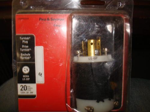 Pass &amp; Seymour L520PCCV3 20 Amp Black And White 2 Pole 3 Wire Grounding Locking