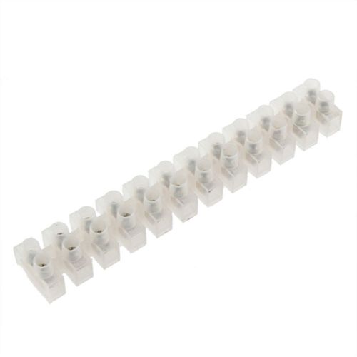 New wire connector 12-position plastic barrier terminal block 10a white fo for sale