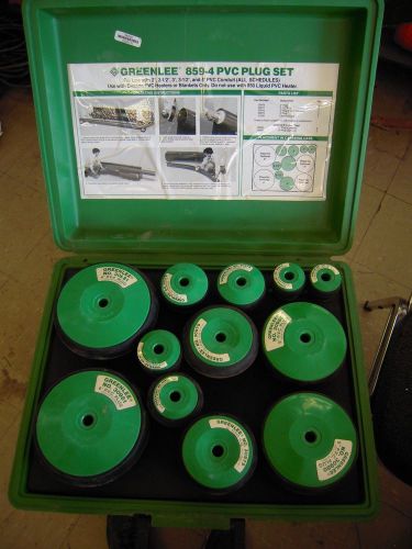 Greenlee 859-4 2&#034; - 6&#034; pvc plug set in case new  with optional 5&#034; and 6&#034; plugs for sale