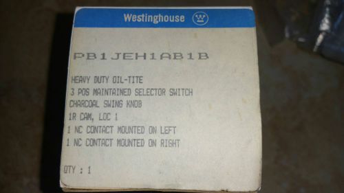 WESTINGHOUSE 3 POSITION SELECTOR SWITCH PART # PB1JEH1A B 1 B  &#034; NEW OLD STOCK &#034;
