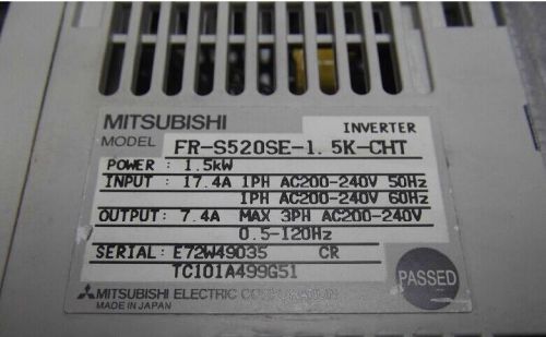 1PCS USED Mitsubishi Inverter FR-S520SE-1.5K-CHT 220V-1.5KW tested