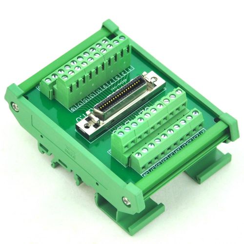 Din rail mount 40-pin 0.05&#034; mini d ribbon/mdr female interface module, scsi. for sale