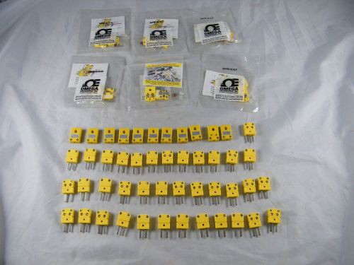Lot of 54 new omega &amp; type k thermocouple connectors # smpw-cc-k-f smpw-cc-k-m for sale
