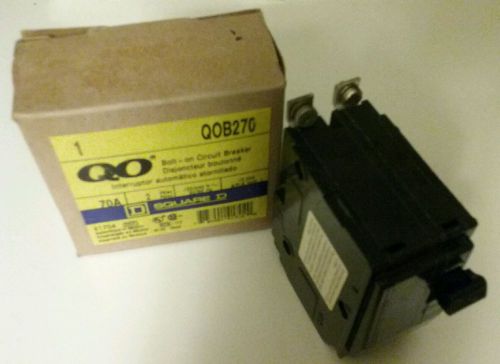 Square d qob270 circuit breaker bolt-on 70 amp 2 pole qo bolt-down *new in box* for sale