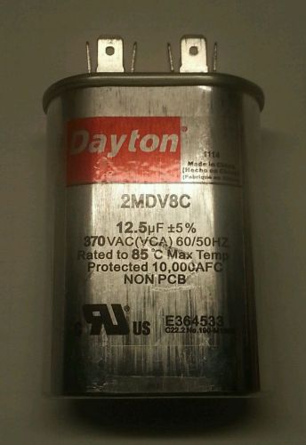 DAYTON 2MDV6 Motor Run Capacitor, 7.5 MFD, 3-3/8 In. H
