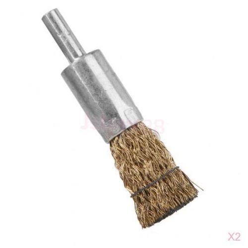 2x metal crimped steel wire abrasive derusting grinding brush tool 27mm x 70mm for sale
