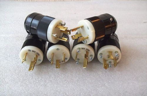 (lot of 6) marinco 305p locking plug 30a 125v ~ 2p 3w nema l5-30p ~free shipping for sale