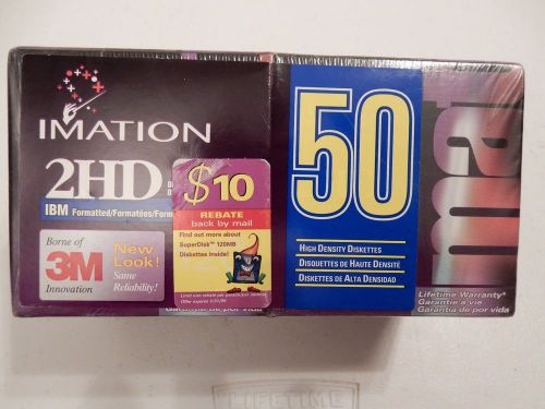 50 EACH 2HD IMATION DISKETTES 1.44MB FORMATED NEW IN BOX