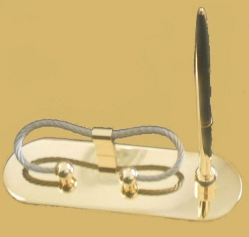 Genuine Brass Pen and Business Card Holder Set