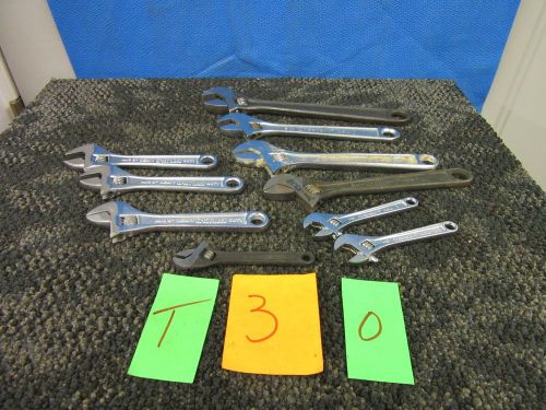 10 CRESCENT WRENCHES AW 4&#034; 6&#034; 8&#034; 10&#034; ADJUSTABLE CRESTOLY TOOL HEAVY DUTY USED