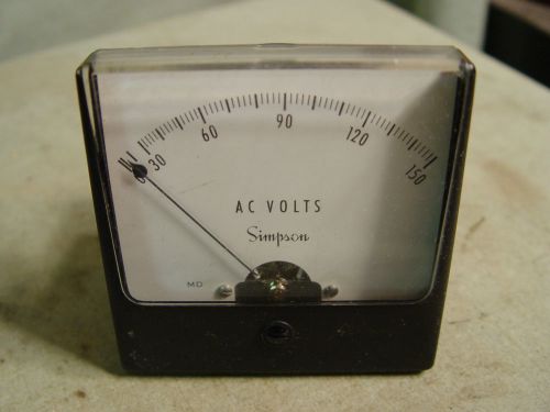 Estate Vintage Simpson AC Volt  Panel Meter 0-150  Ham Radio Audio Steampunk