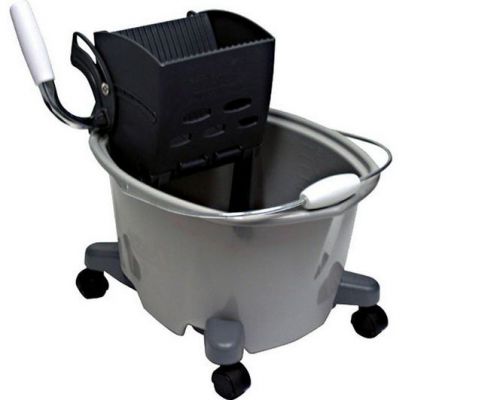 Mop-5gal-bucket-grey-easy-quickie-wet-janitorial-wringer-easy-home-office-clean for sale