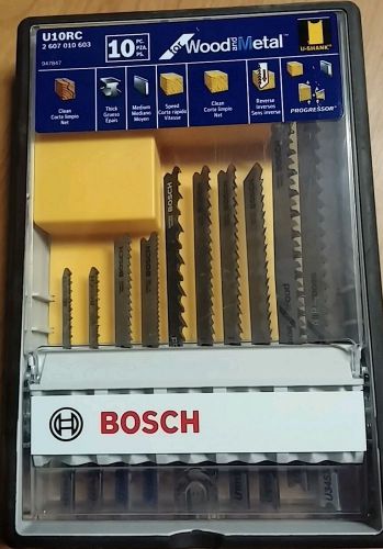 Bosch U10RC Mixed U-Shank Jigsaw Blade Assortment Set, 10-Piece