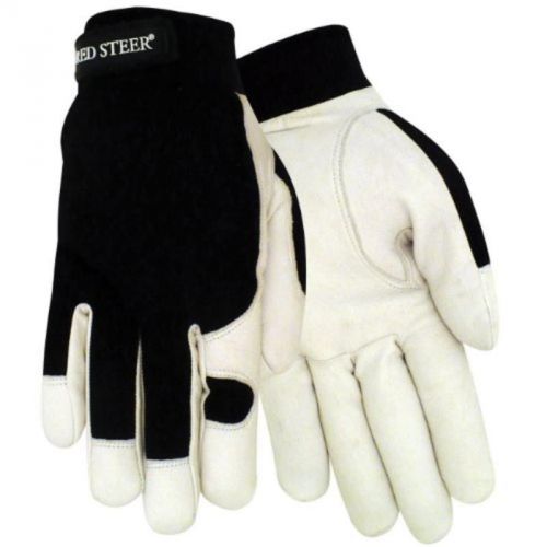 Hybrid Driver Grain Goatskin Glove, White, Medium Red Steer Gloves 1523M