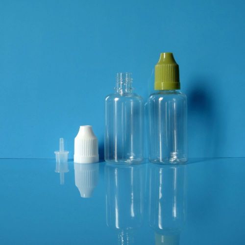 100 P 30ML PET Clear Plastic Child Proof Dropper Bottle E Vapor Liquid Vape Oil