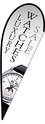 Luxury Watches Sale Teardrop Stock Flags w/ Hardware