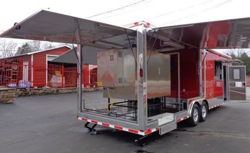 Concession trailer 8.5&#039;x28&#039; red - bbq smoker event food catering for sale