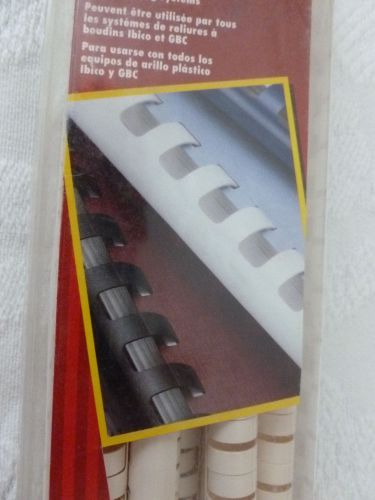 old stock 25 PLASTIC BINDING COMBS ibico OFF WHITE/IVORY 1/2&#034; small project