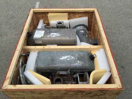 Pallet of 2 busch 117 cfm 7.5 hp vacuum pumps type rc-0160-b032-1001 &amp; 1 motor for sale