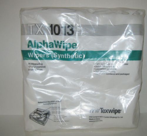675 Texwipe TX1013 12&#034; x 12&#034; Alphawipe Wipers High Absorption Synthetic Wipers