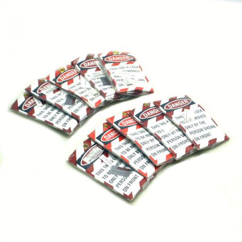 NEW(10) Packs of JMTAG1 Self Laminated Danger Lockout Tags 10 Tags per Pack