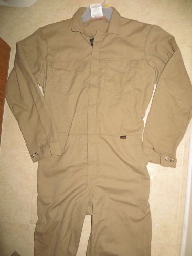 Mens grainger tan flame resistant coverall one piece nsa large 32&#034; inseam for sale