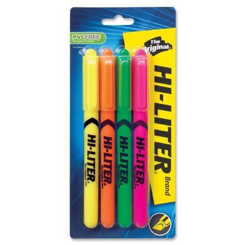 HI-LITER Pen Style  Chisel Tip  Assorted Colors  Pack of 4 (23545)