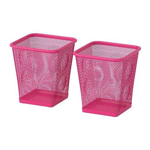 Ikea Brand Mesh Desk Pencil Cup Holder, Pink, Pack of 2 Cups