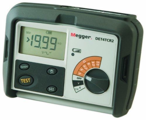 Megger DET4TCR2 4-Terminal Ground Resistance Tester with Rechargeable Battery,